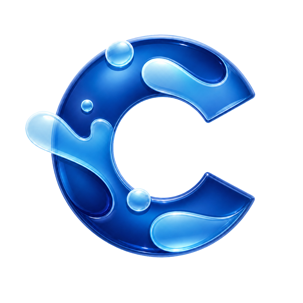 The Water Check liquid-glass C emblem